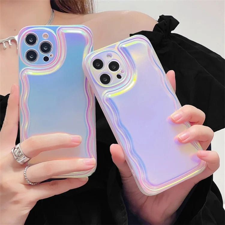 For iPhone 13 Pro Max Case Aurora Gradient Laser TPU Phone Cover