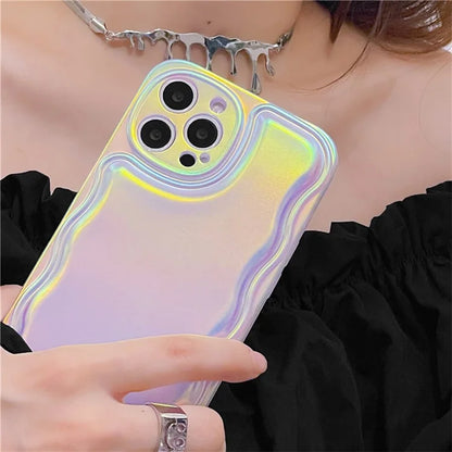 For iPhone 13 Pro Max Case Aurora Gradient Laser TPU Phone Cover