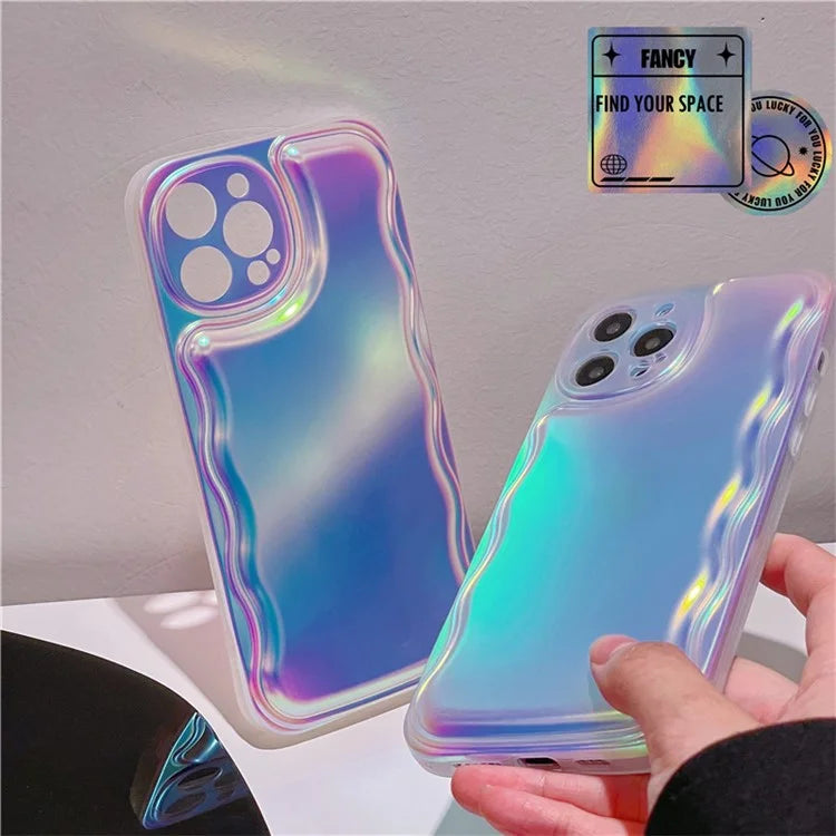 For iPhone 13 Pro Max Case Aurora Gradient Laser TPU Phone Cover