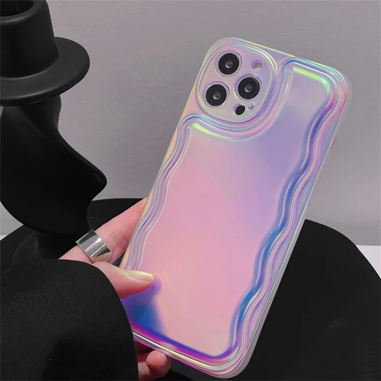 For iPhone 14 Pro Case Soft TPU Aurora Laser Gradient Phone Cover