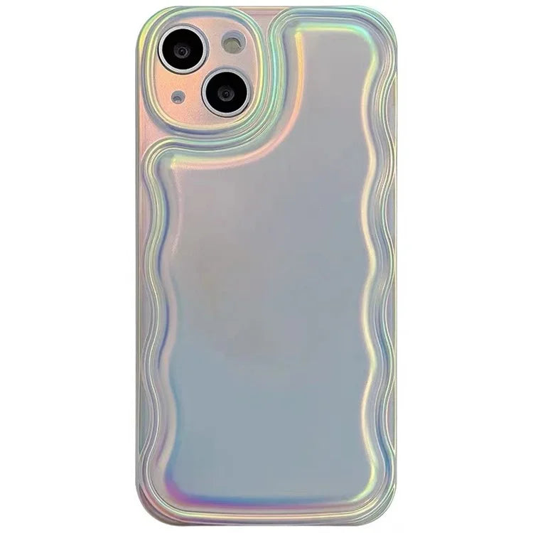 For iPhone 13 Case Protective TPU Colorful Aurora Laser Phone Cover
