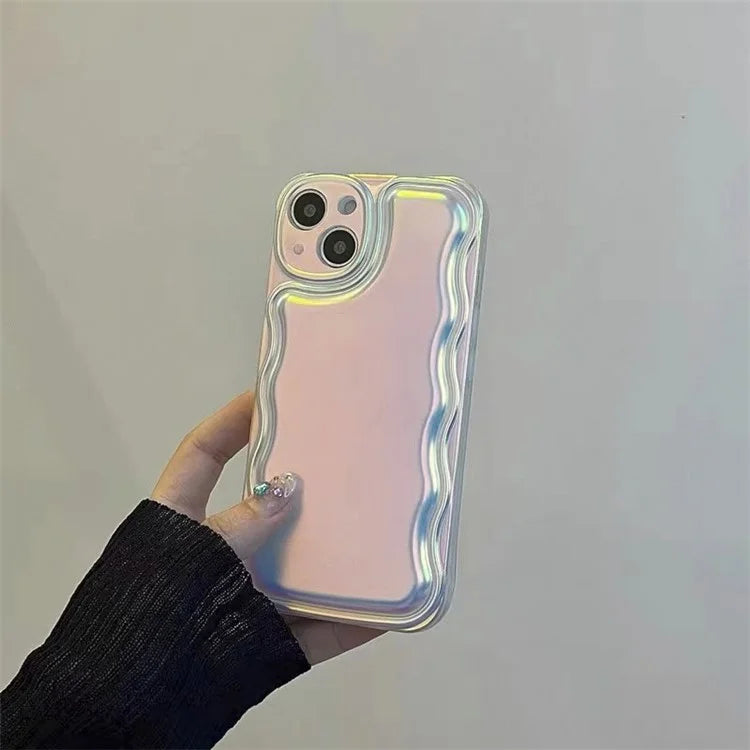For iPhone 13 Case Protective TPU Colorful Aurora Laser Phone Cover