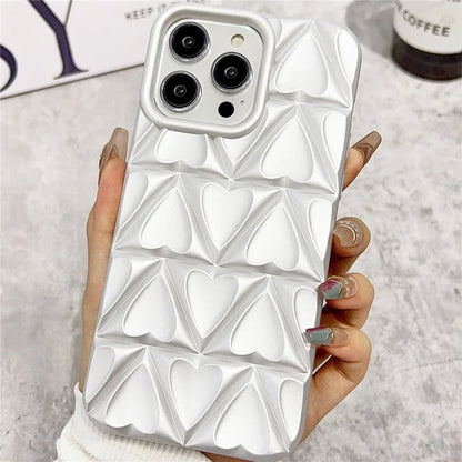For iPhone 14 Pro Max Case TPU Soft Rubberized Heart Design Shockproof Phone Protector