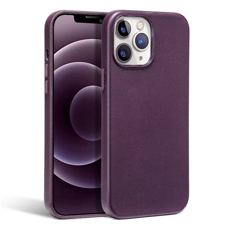 Genuine Cow Leather + PC Cover for iPhone 14 Pro Magnetic Case Compatible with MagSafe