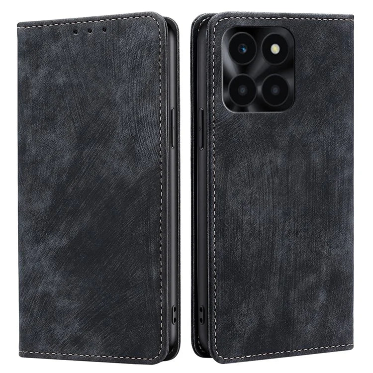 For Honor X6a 4G Case RFID Blocking PU Leather Wallet Cover Magnetic Closure Phone Shell