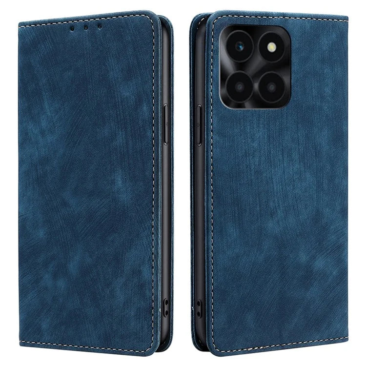 For Honor X6a 4G Case RFID Blocking PU Leather Wallet Cover Magnetic Closure Phone Shell