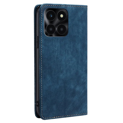 For Honor X6a 4G Case RFID Blocking PU Leather Wallet Cover Magnetic Closure Phone Shell