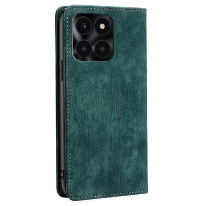 For Honor X6a 4G Case RFID Blocking PU Leather Wallet Cover Magnetic Closure Phone Shell