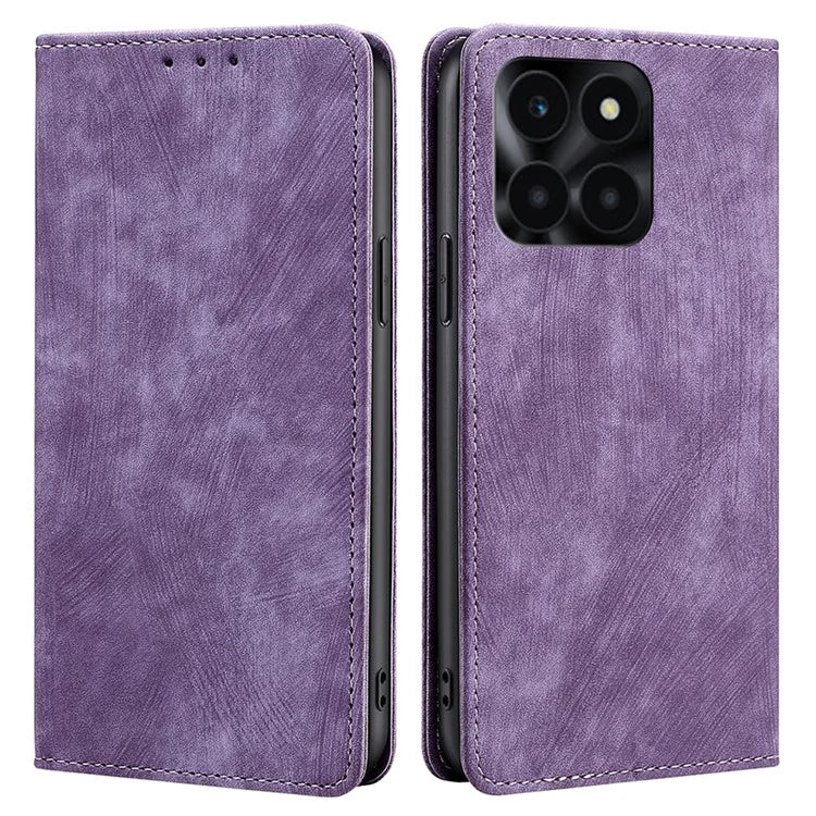 For Honor X6a 4G Case RFID Blocking PU Leather Wallet Cover Magnetic Closure Phone Shell