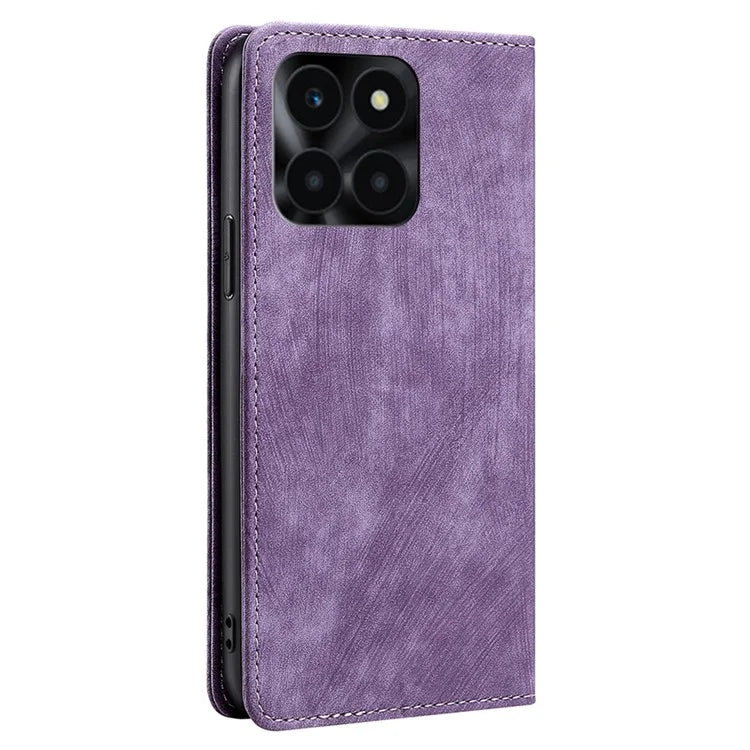 For Honor X6a 4G Case RFID Blocking PU Leather Wallet Cover Magnetic Closure Phone Shell