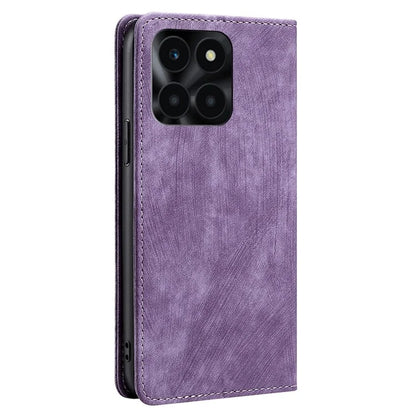 For Honor X6a 4G Case RFID Blocking PU Leather Wallet Cover Magnetic Closure Phone Shell