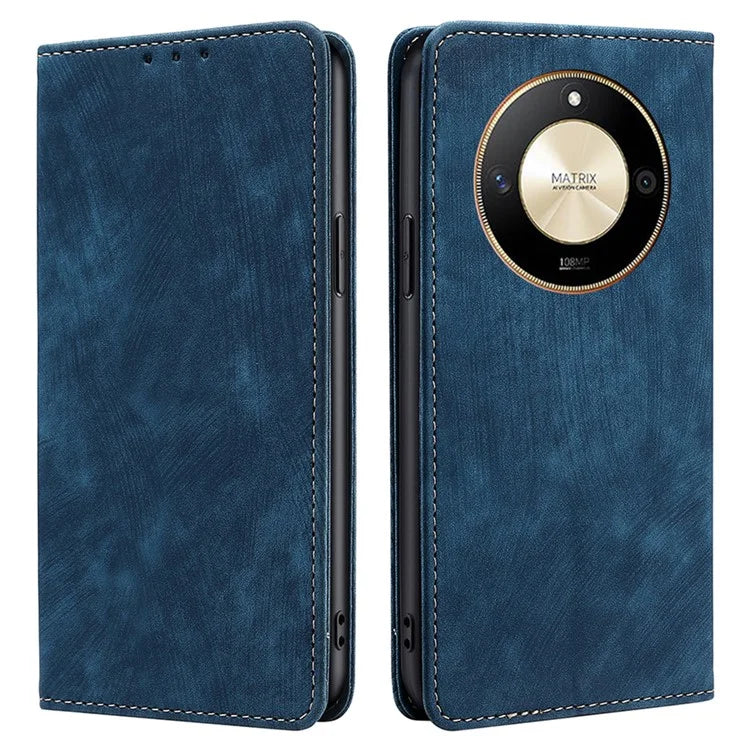 For Honor X50 Case Anti-Scratch RFID Blocking PU Leather Wallet Phone Cover