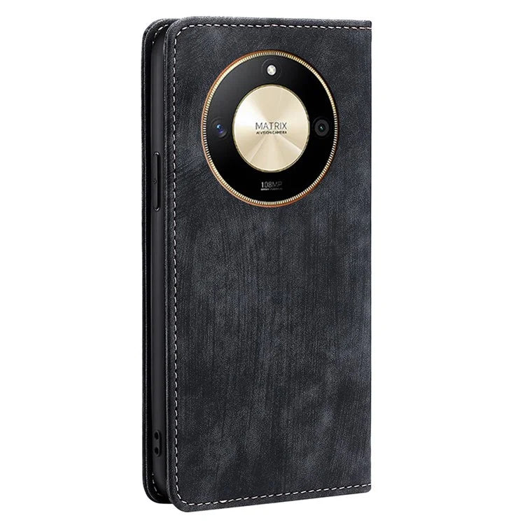 For Honor X50 Case Anti-Scratch RFID Blocking PU Leather Wallet Phone Cover