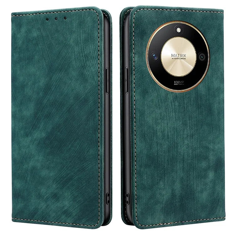 For Honor X50 Case Anti-Scratch RFID Blocking PU Leather Wallet Phone Cover