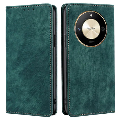 For Honor X50 Case Anti-Scratch RFID Blocking PU Leather Wallet Phone Cover