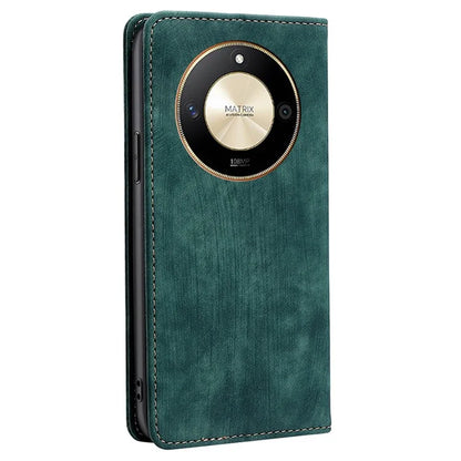 For Honor X50 Case Anti-Scratch RFID Blocking PU Leather Wallet Phone Cover