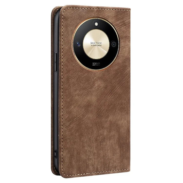 For Honor X50 Case Anti-Scratch RFID Blocking PU Leather Wallet Phone Cover