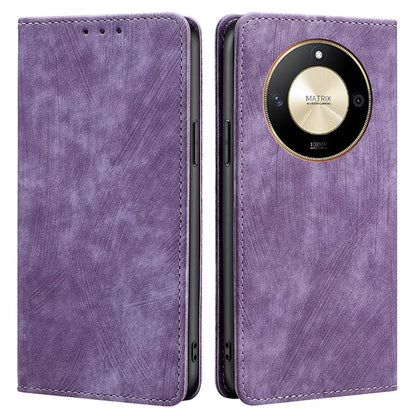 For Honor X50 Case Anti-Scratch RFID Blocking PU Leather Wallet Phone Cover