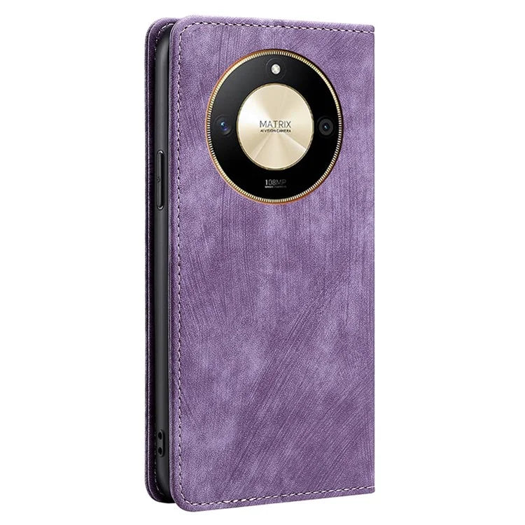 For Honor X50 Case Anti-Scratch RFID Blocking PU Leather Wallet Phone Cover