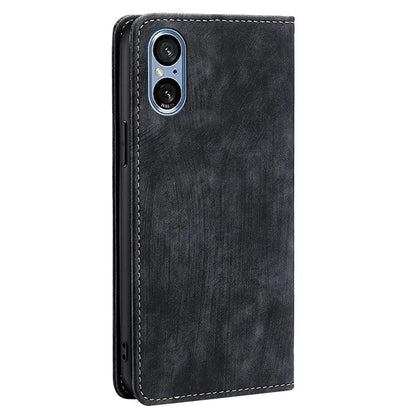 For Sony Xperia 5 V Case Shockproof Phone Shell PU Leather Wallet Cover with RFID Blocking