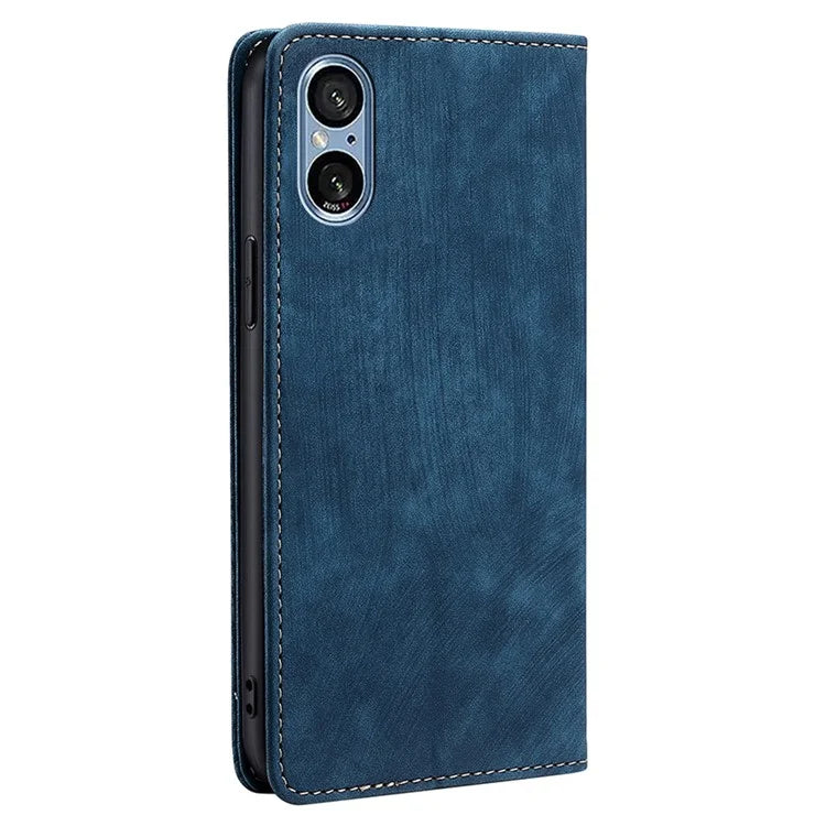 For Sony Xperia 5 V Case Shockproof Phone Shell PU Leather Wallet Cover with RFID Blocking