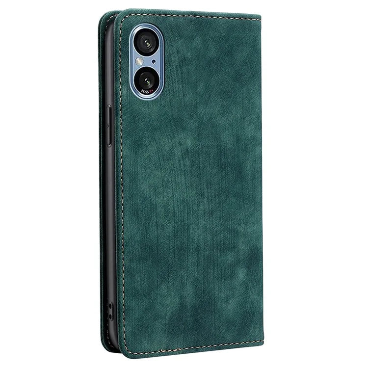 For Sony Xperia 5 V Case Shockproof Phone Shell PU Leather Wallet Cover with RFID Blocking