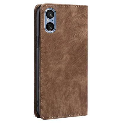 For Sony Xperia 5 V Case Shockproof Phone Shell PU Leather Wallet Cover with RFID Blocking