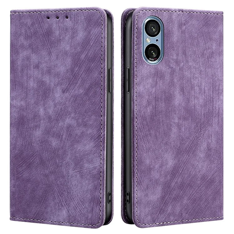 For Sony Xperia 5 V Case Shockproof Phone Shell PU Leather Wallet Cover with RFID Blocking