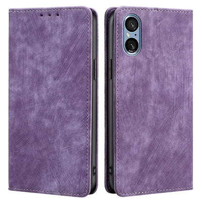 For Sony Xperia 5 V Case Shockproof Phone Shell PU Leather Wallet Cover with RFID Blocking