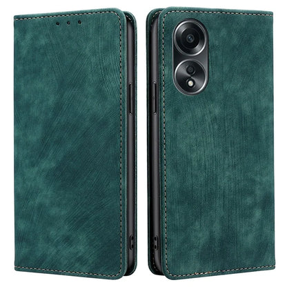 For Oppo A58 4G RFID Blocking Wallet Cover Case PU Leather Wallet Phone Shell