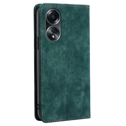 For Oppo A58 4G RFID Blocking Wallet Cover Case PU Leather Wallet Phone Shell