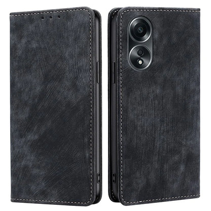For Oppo A58 4G RFID Blocking Wallet Cover Case PU Leather Wallet Phone Shell