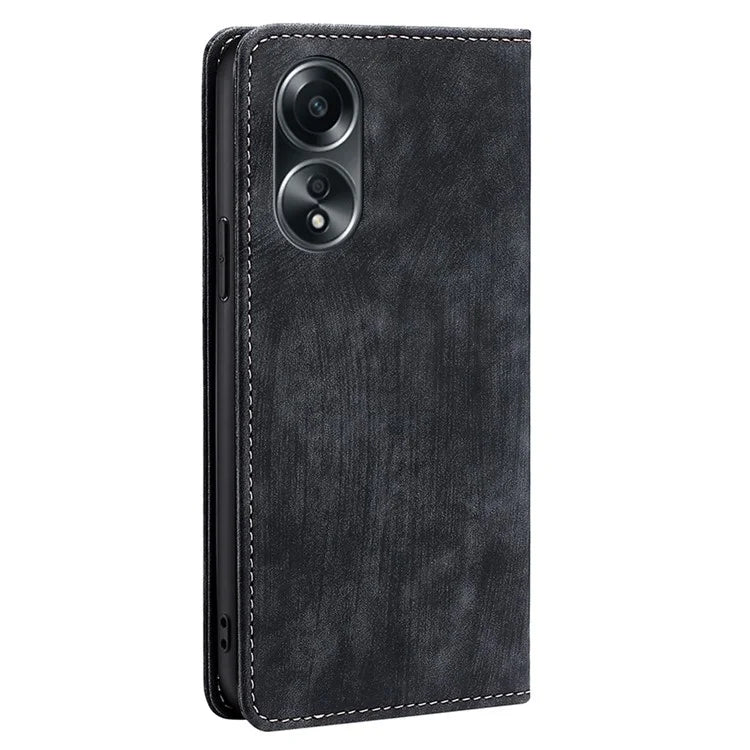 For Oppo A58 4G RFID Blocking Wallet Cover Case PU Leather Wallet Phone Shell