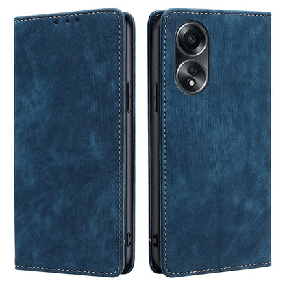 For Oppo A58 4G RFID Blocking Wallet Cover Case PU Leather Wallet Phone Shell