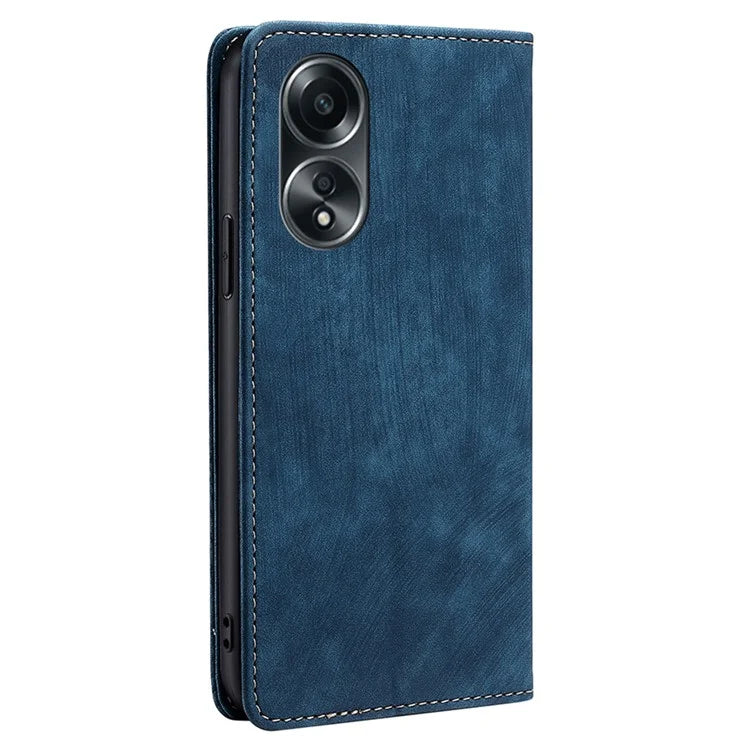 For Oppo A58 4G RFID Blocking Wallet Cover Case PU Leather Wallet Phone Shell