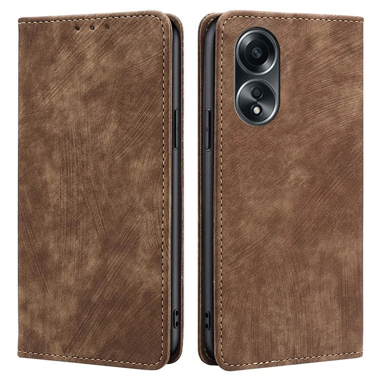 For Oppo A58 4G RFID Blocking Wallet Cover Case PU Leather Wallet Phone Shell