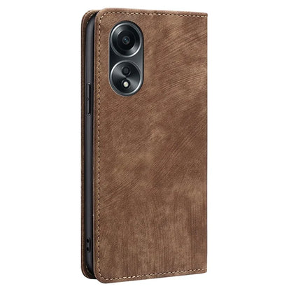 For Oppo A58 4G RFID Blocking Wallet Cover Case PU Leather Wallet Phone Shell
