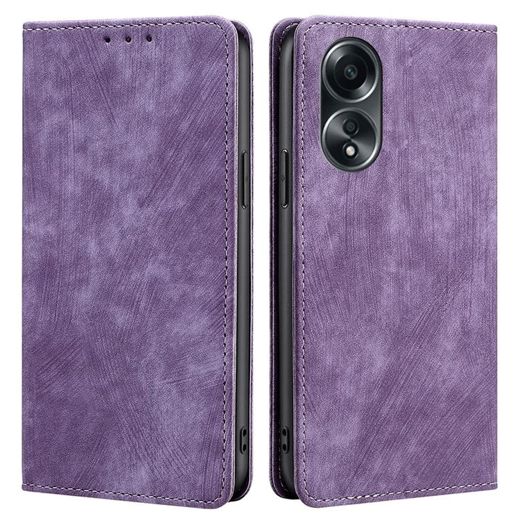 For Oppo A58 4G RFID Blocking Wallet Cover Case PU Leather Wallet Phone Shell