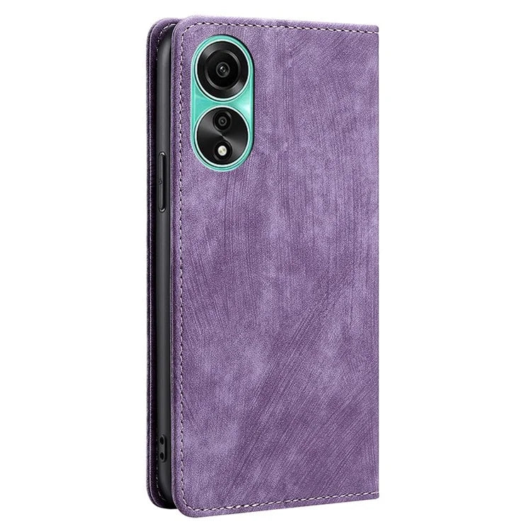 Cell Phone Case Wallet For Oppo A78 4G Slim PU Leather Phone Cover with RFID Blocking