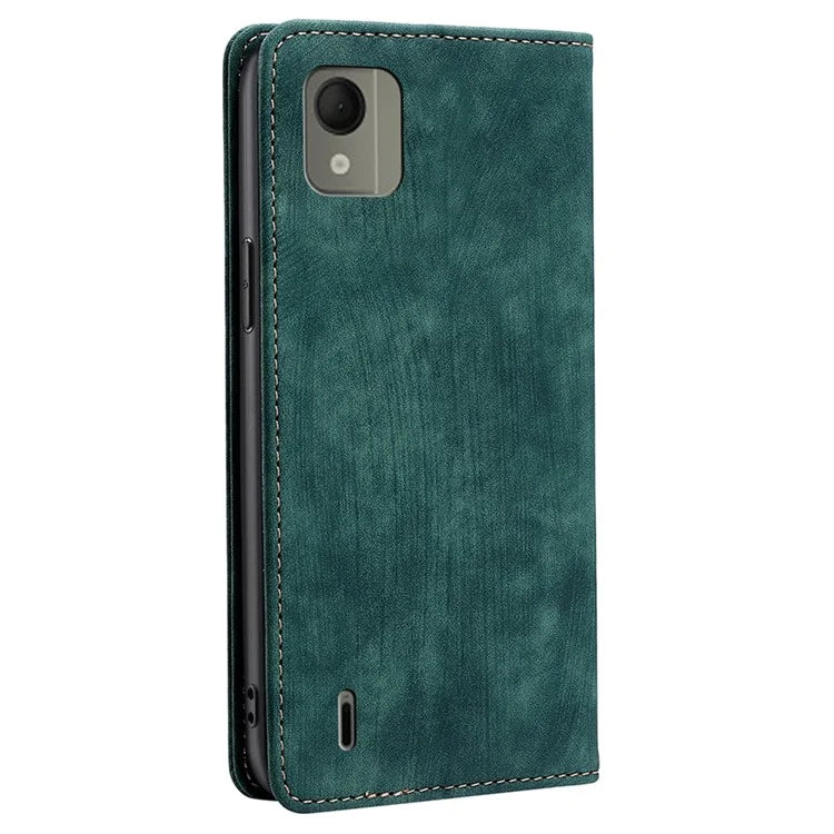 For Nokia C110 Case RFID Blocking Wallet Phone Leather Cover