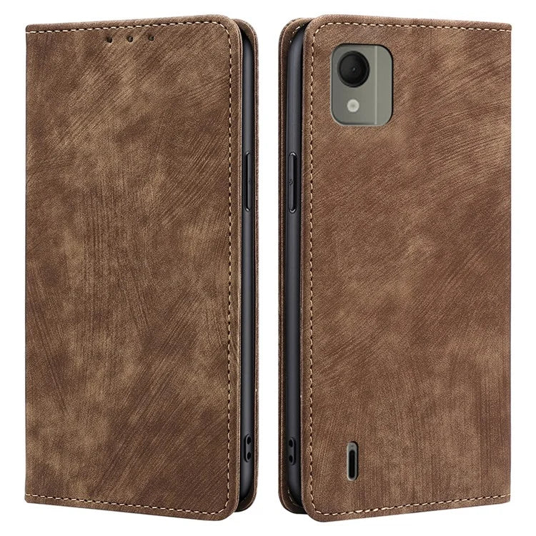 For Nokia C110 Case RFID Blocking Wallet Phone Leather Cover