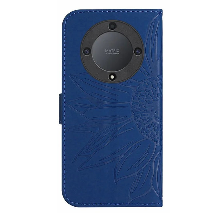 HT04 For Honor X9b 5G / Magic6 Lite 5G Case PU Leather Wallet Phone Cover with Wrist Strap