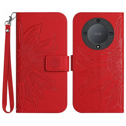 HT04 For Honor X9b 5G / Magic6 Lite 5G Case PU Leather Wallet Phone Cover with Wrist Strap