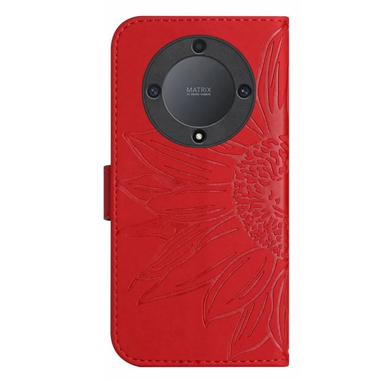 HT04 For Honor X9b 5G / Magic6 Lite 5G Case PU Leather Wallet Phone Cover with Wrist Strap