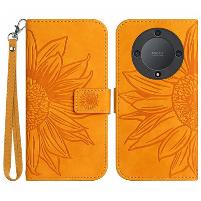 HT04 For Honor X9b 5G / Magic6 Lite 5G Case PU Leather Wallet Phone Cover with Wrist Strap