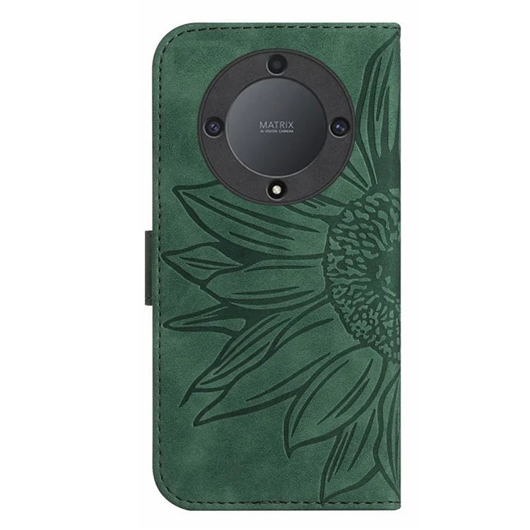 HT04 For Honor X9b 5G / Magic6 Lite 5G Case PU Leather Wallet Phone Cover with Wrist Strap
