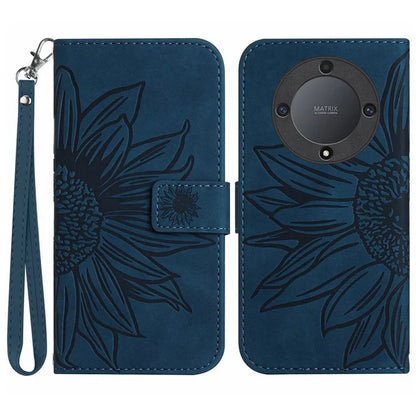 HT04 For Honor X9b 5G / Magic6 Lite 5G Case PU Leather Wallet Phone Cover with Wrist Strap