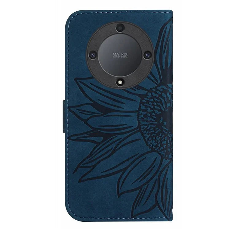 HT04 For Honor X9b 5G / Magic6 Lite 5G Case PU Leather Wallet Phone Cover with Wrist Strap