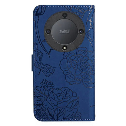HT03 For Honor X9b 5G / Magic6 Lite 5G Case Butterfly Flower Wallet Phone Cover with Hand Strap