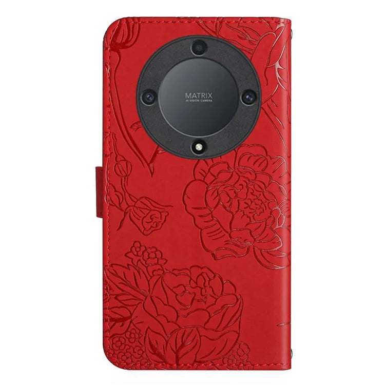HT03 For Honor X9b 5G / Magic6 Lite 5G Case Folio Leather Wallet Phone Cover with Shoulder Strap
